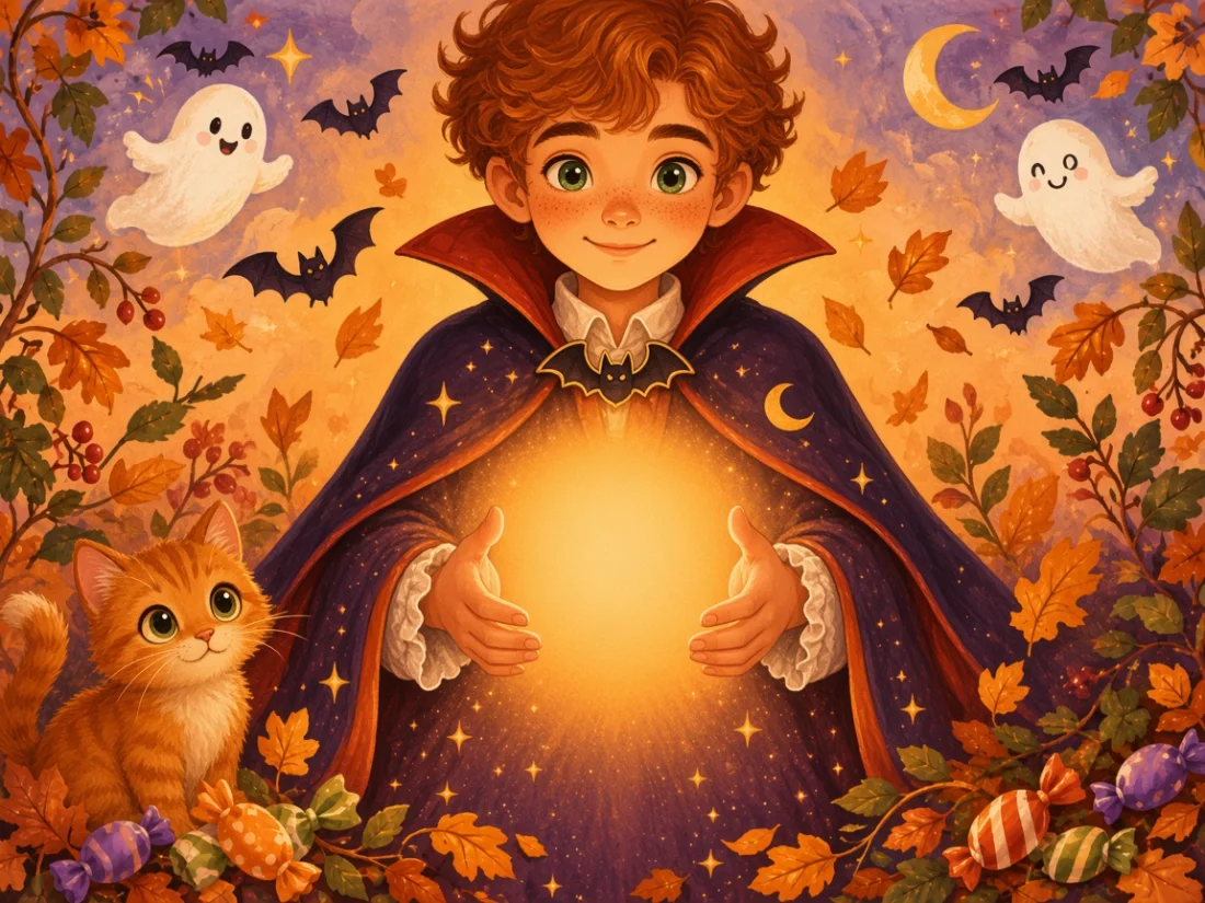 Personalized character holding a pumpkin lantern